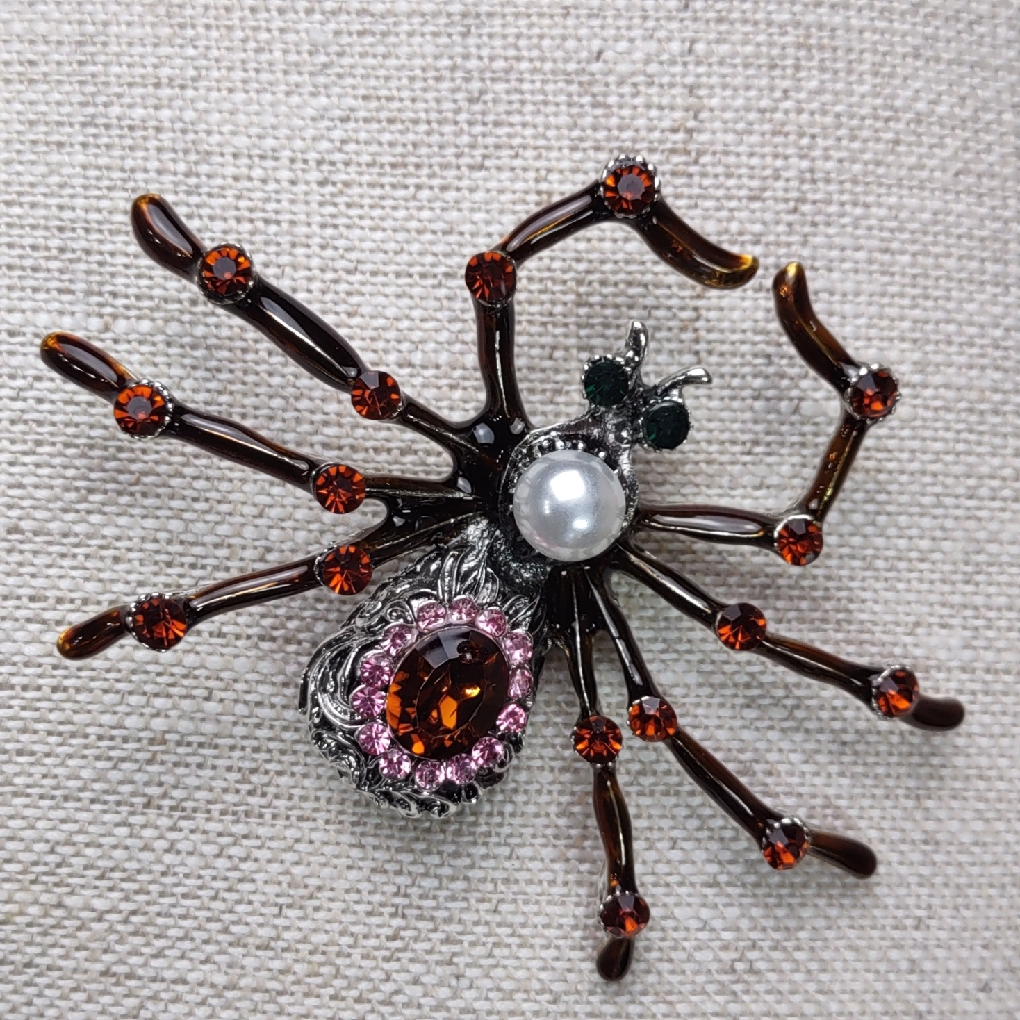 Beautiful Jeweled Spider Brooch/Pendant